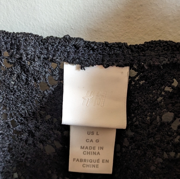 H&M Black Crotchet Bodysuit, size L - Picture 7 of 7